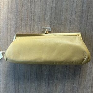 Lord and Taylor Leatherish Clutch Bag with Clear Plastic or Lucite Closure
